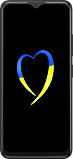 Силиконовый чехол Жёлто-голубое сердце для ZTE Blade A34 - 885u-3989 изображение 