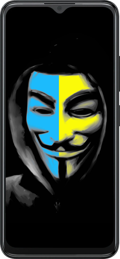 Силиконовый чехол Украинский анонимус для ZTE Blade A34 - 1062u-3989 изображение 