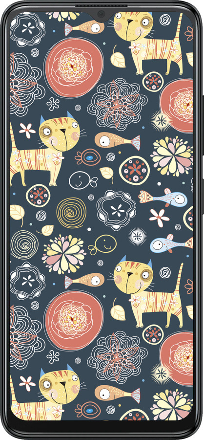 Силиконовый чехол Котята v4 для ZTE Blade A34 - 1224u-3989 изображение 