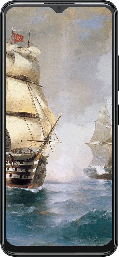 Силіконовий чехол Айвазовський. Кораблі для ZTE Blade A34 - 160u-3989 изображение 