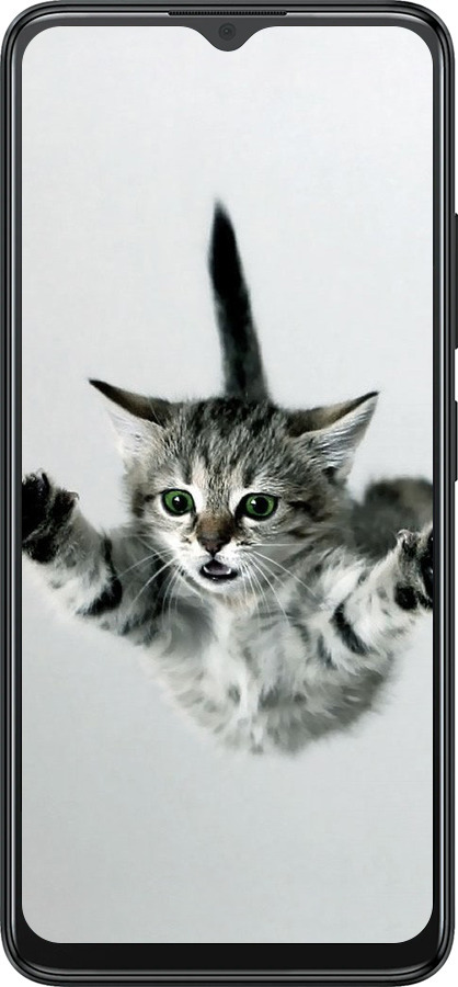 Силиконовый чехол Летящий котёнок для ZTE Blade A34 - 2322u-3989 изображение 