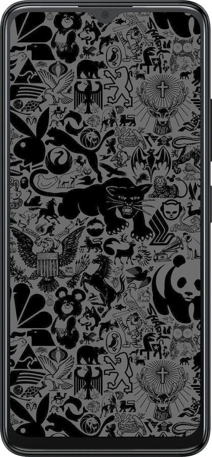 Силіконовий чехол Чорно-сірий стікер бомбінг для ZTE Blade A34 - 2432u-3989 изображение 