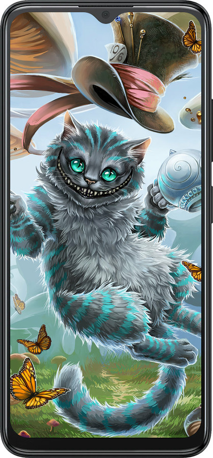 Силиконовый чехол Чеширский кот 2 для ZTE Blade A34 - 3993u-3989 изображение 