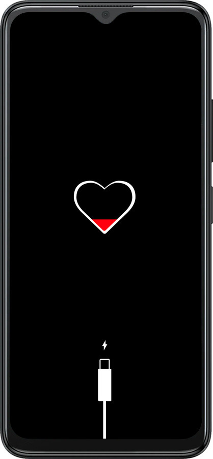 Силиконовый чехол Подзарядка сердца для ZTE Blade A34 - 4274u-3989 изображение 