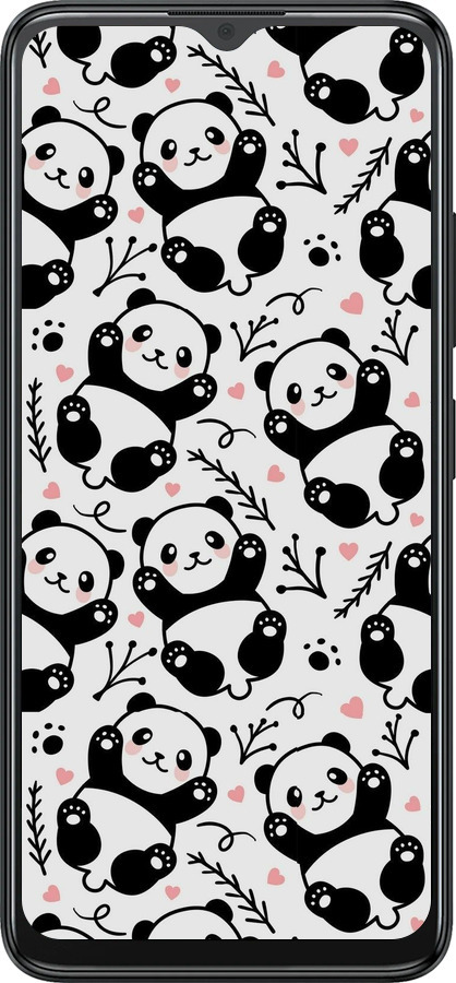 Силіконовий чехол Панди для ZTE Blade A34 - 4318u-3989 изображение 