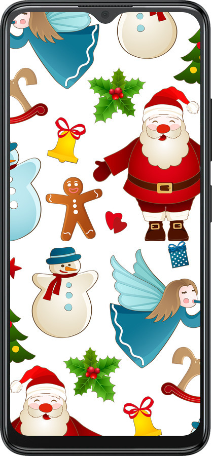 Силиконовый чехол Новогодний 1 для ZTE Blade A34 - 4614u-3989 изображение 