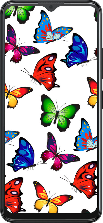 Силіконовий чехол Барвисті метелики для ZTE Blade A34 - 4761u-3989 изображение 