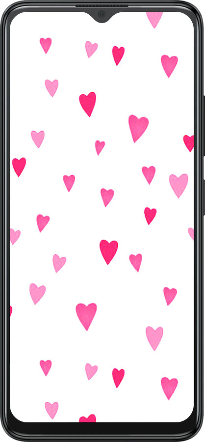 Силиконовый чехол Сердечки 2 для ZTE Blade A34 - 4763u-3989 изображение 