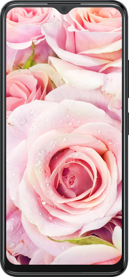 Силиконовый чехол Розы для ZTE Blade A34 - 525u-3989 изображение 