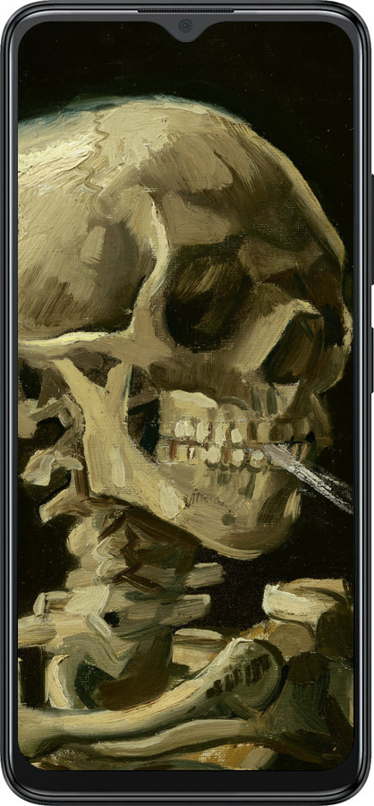 Силиконовый чехол Винсент Ван Гог. Череп для ZTE Blade A34 - 5544u-3989 изображение 