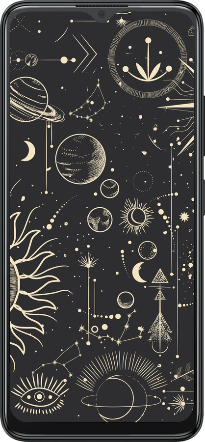 Силиконовый чехол Фаза луны для ZTE Blade A34 - 5605u-3989 изображение 