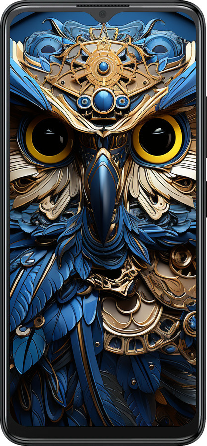 Силиконовый чехол Сова v2 для ZTE Blade A34 - 5649u-3989 изображение 