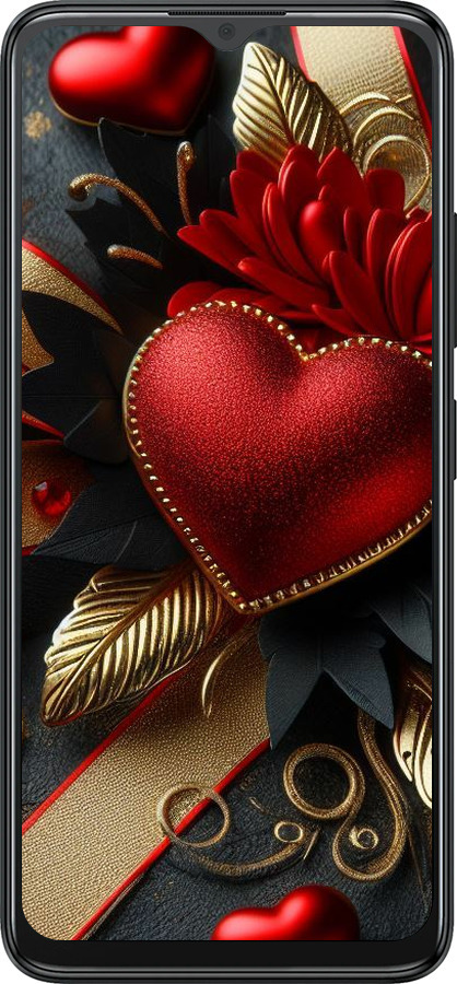 Силиконовый чехол Сердечки v2 для ZTE Blade A34 - 5832u-3989 изображение 