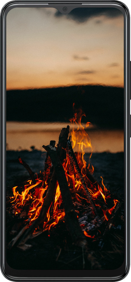 Силиконовый чехол Огонь для ZTE Blade A34 - 6021u-3989 изображение 