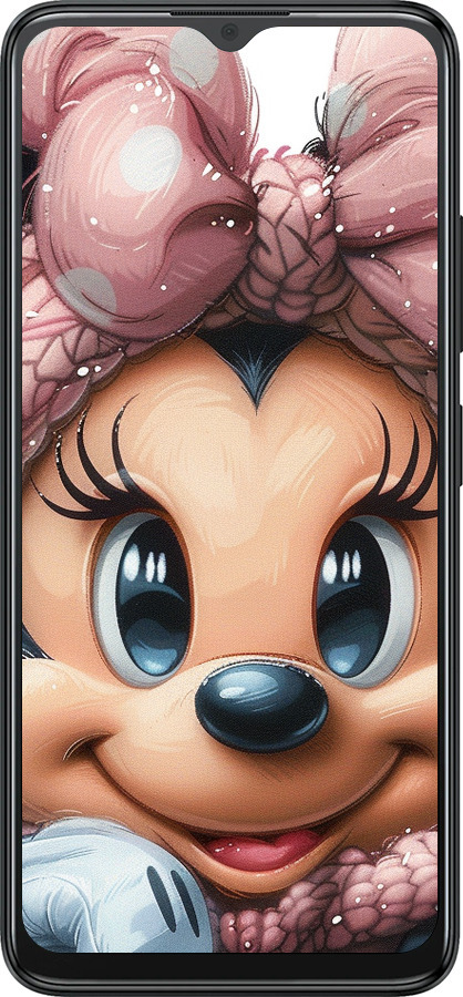 Силиконовый чехол Минни Маус с бантиком для ZTE Blade A34 - 6055u-3989 изображение 