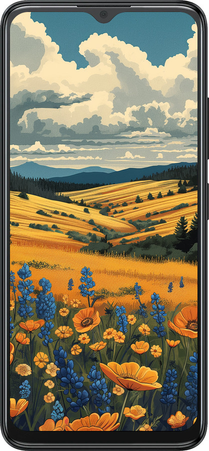 Силіконовий чехол Українське поле для ZTE Blade A34 - 6082u-3989 изображение 