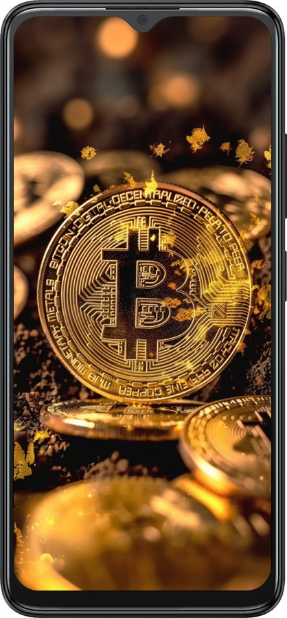 Силіконовий чехол Золота лихоманка біткойна для ZTE Blade A34 - 6089u-3989 изображение 