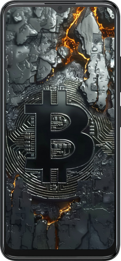 Силіконовий чехол Розпечений біткойн для ZTE Blade A34 - 6091u-3989 изображение 