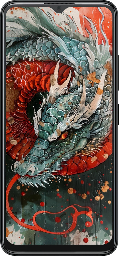 Силиконовый чехол Стихия огня для ZTE Blade A34 - 6101u-3989 изображение 