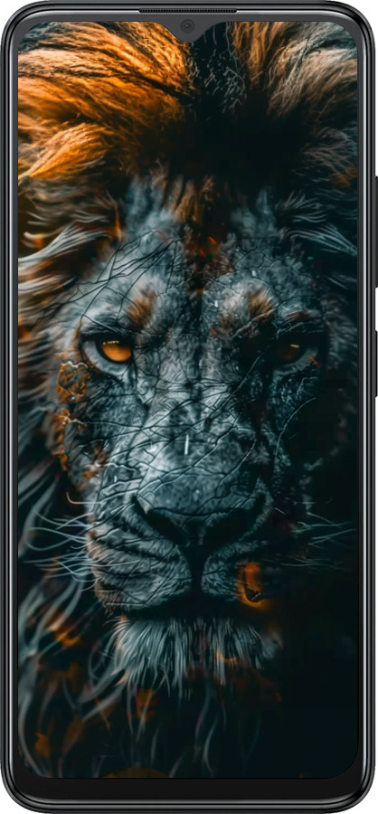 Силиконовый чехол Лев в сумерках для ZTE Blade A34 - 6154u-3989 изображение 