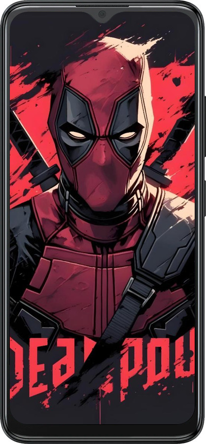 Силиконовый чехол Дедпул для ZTE Blade A34 - 6293u-3989 изображение 
