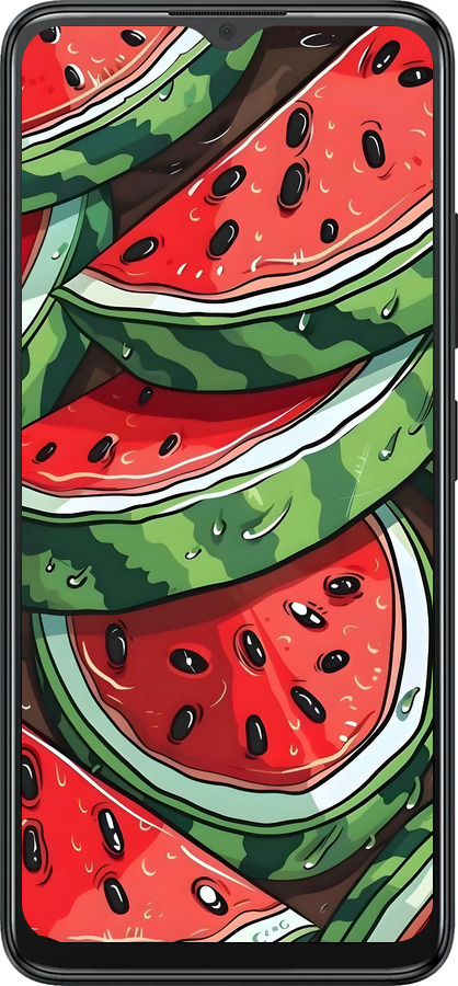 Силиконовый чехол Арбуз для ZTE Blade A34 - 6315u-3989 изображение 