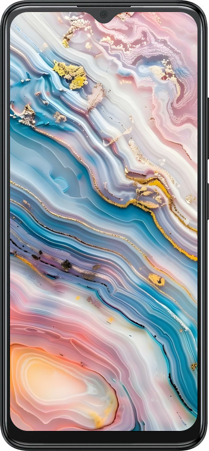 Силиконовый чехол Мрамор красивый для ZTE Blade A34 - 6376u-3989 изображение 