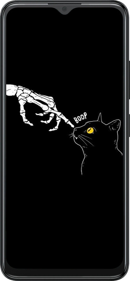 Силиконовый чехол Кошка для ZTE Blade A34 - 6505u-3989 изображение 