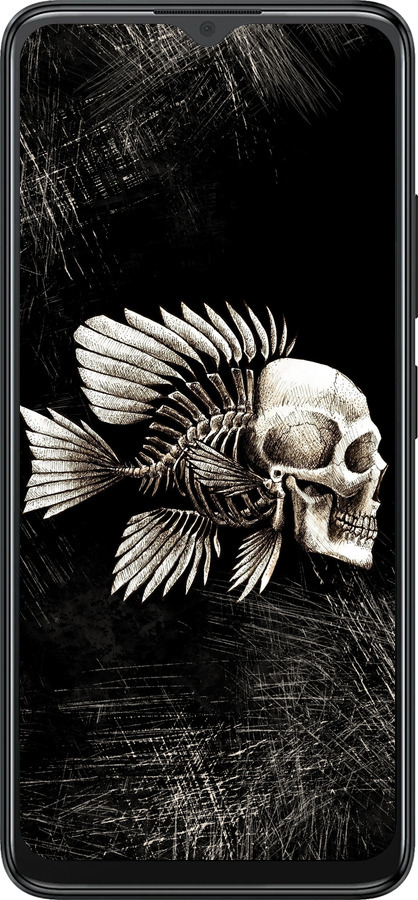 Силиконовый чехол Рыбо-человек для ZTE Blade A34 - 683u-3989 изображение 