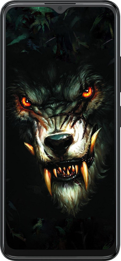 Силиконовый чехол Дьявольский волк для ZTE Blade A34 - 833u-3989 изображение 