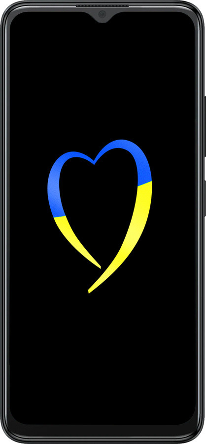 Силиконовый чехол Жёлто-голубое сердце для ZTE Blade A34 - 885u-3989 изображение 