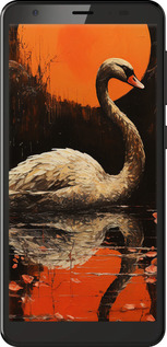 Силиконовый чехол Лебедь для ZTE Blade A5 2019 - 5964u-2109 изображение 