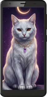 Силиконовый чехол Mystic White Cat Gothic Dark Purple Gold для ZTE Blade A5 2019 - 6805u-2109 изображение 