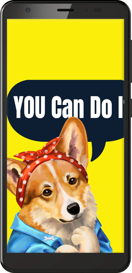 Силиконовый чехол чехол с корги You Can Do It для ZTE Blade A5 2019 - 6184u-2109 изображение 