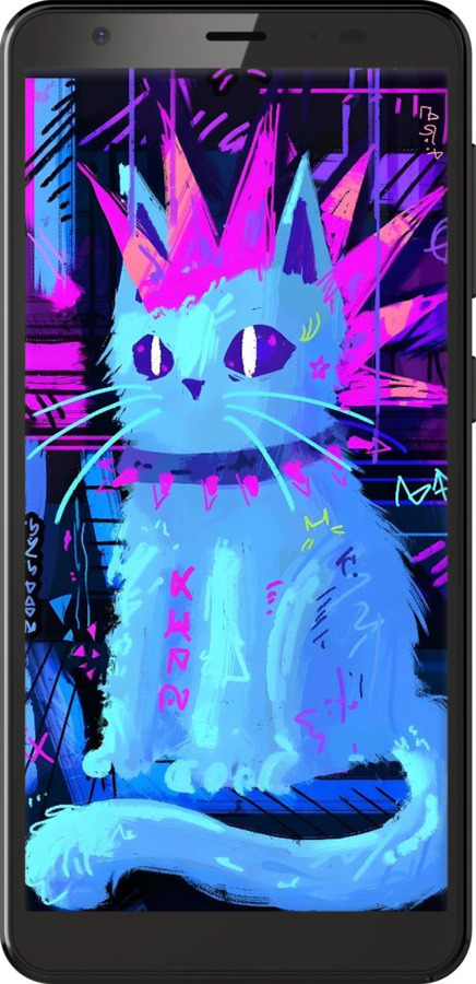 Силиконовый чехол Кот панк для ZTE Blade A5 2019 - 6311u-2109 изображение 