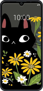 TPU чехол Черный кот с цветами для ZTE Blade A5 2020 - 6448b-2111 изображение 