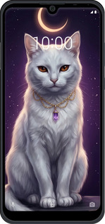 Силиконовый чехол Mystic White Cat Gothic Dark Purple Gold для ZTE Blade A5 2020 - 6805u-2111 изображение 