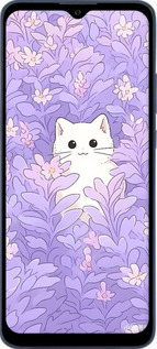 Силиконовый чехол Котик в цветах для ZTE Blade A51 - 6390u-2506 изображение 