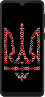 Силиконовый чехол Герб - вышиванка на черном фоне для ZTE Blade A7 2019 - 1196u-2110 изображение 