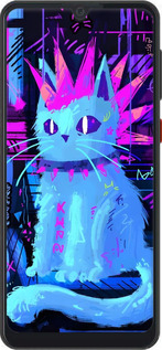 Силиконовый чехол Кот панк для ZTE Blade A7 2019 - 6311u-2110 изображение 