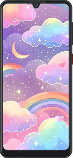 Силиконовый чехол Облака и радуга для ZTE Blade A7 2019 - 6312u-2110 изображение 