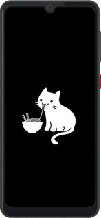 Силиконовый чехол С милым котом на черном фоне для ZTE Blade A7 2019 - 6528u-2110 изображение 