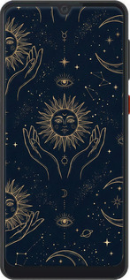 Силиконовый чехол Celestial Harmony: Sun & Moon Gold Mystic Pattern для ZTE Blade A7 2019 - 6778u-2110 изображение 