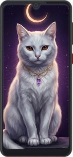 Силиконовый чехол Mystic White Cat Gothic Dark Purple Gold для ZTE Blade A7 2019 - 6805u-2110 изображение 
