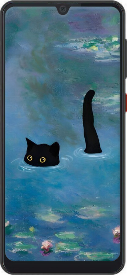 Силиконовый чехол С изображением кота и водяной лилии Monet для ZTE Blade A7 2019 - 6519u-2110 изображение 