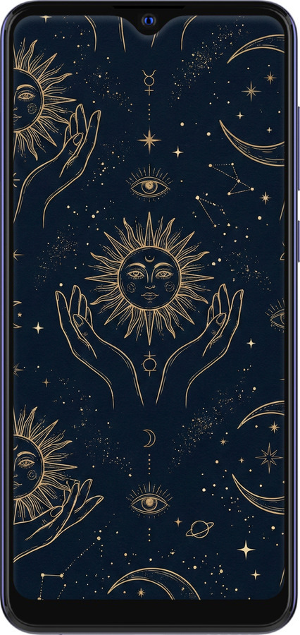 Силиконовый чехол Celestial Harmony: Sun & Moon Gold Mystic Pattern для ZTE Blade A7S 2020 - 6778u-2454 изображение 