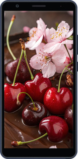 Силиконовый чехол Вишня в шоколаде для ZTE Blade L210 - 6698u-2453 изображение 