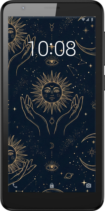 Силиконовый чехол Celestial Harmony: Sun & Moon Gold Mystic Pattern для ZTE Blade L8 - 6778u-2448 изображение 