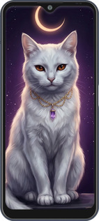 Силиконовый чехол Mystic White Cat Gothic Dark Purple Gold для ZTE Blade V2020 Smart - 6805u-2458 изображение 