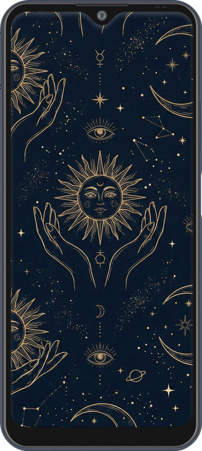 Силиконовый чехол Celestial Harmony: Sun & Moon Gold Mystic Pattern для ZTE Blade V2020 Smart - 6778u-2458 изображение 